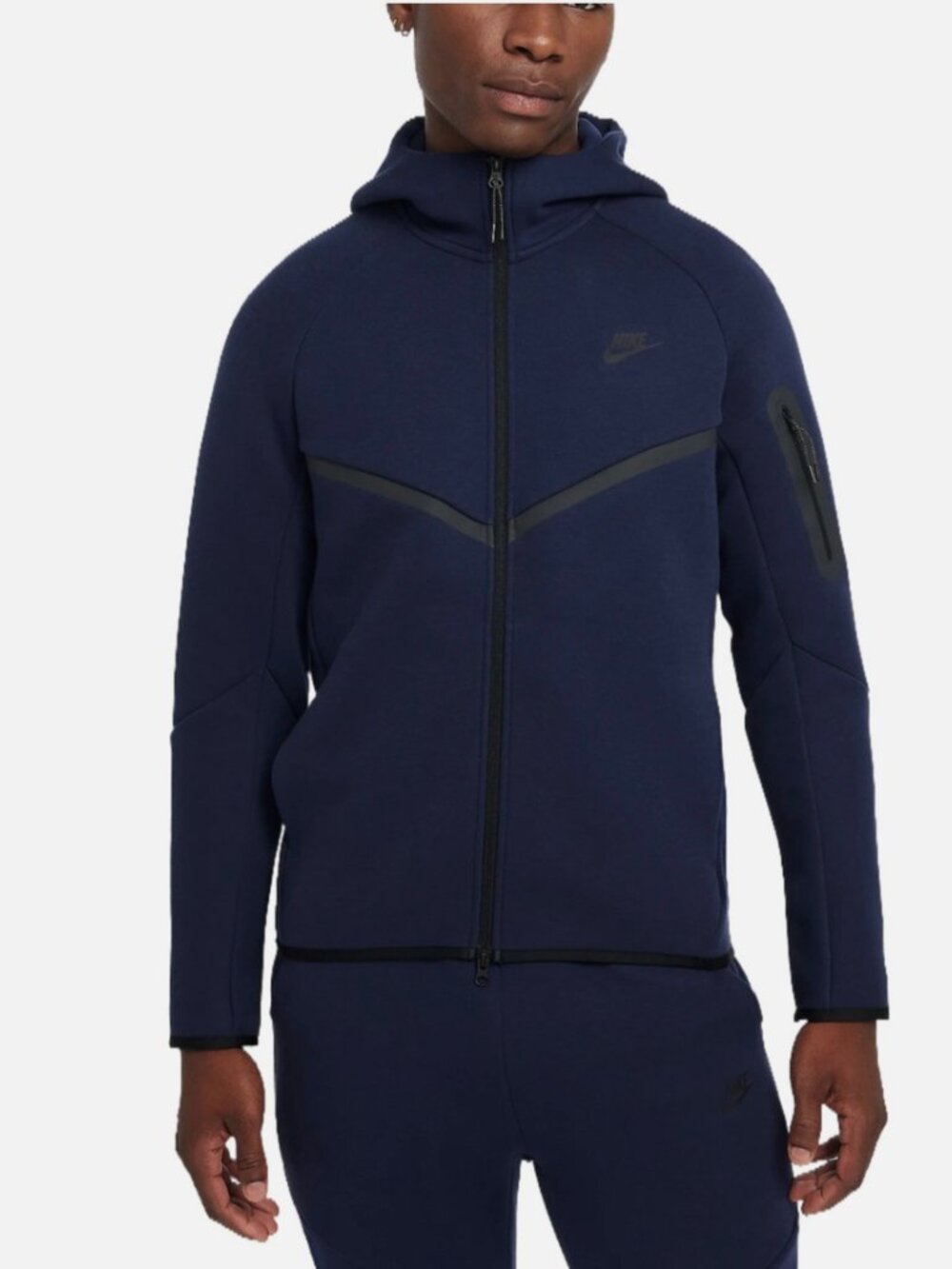 Nike Tech Full Zip Windrunner Hoodie Obsidian/Black size Large